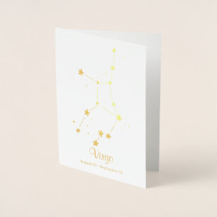 Carte Dorée SYMBOLE Zodiaque VIRGO Gold Foil