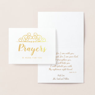 Carte Dorée Sympathie religieuse Pensées pour vous Prières et