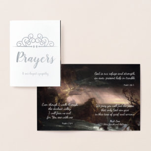 Carte Dorée Sympathie religieuse Pensées pour vous Prières et