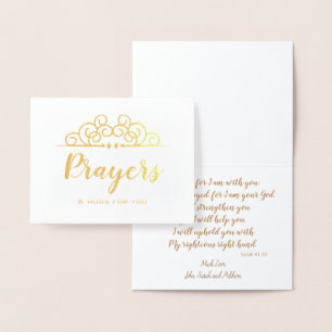 Carte Dorée Sympathie religieuse Penser à vos prières