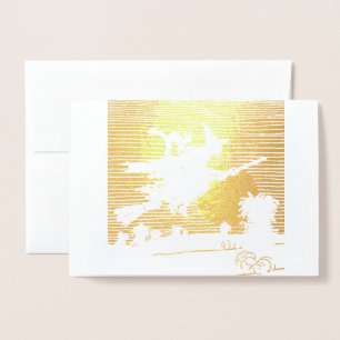 Carte Dorée TÉMOIGNEZ SUR UNE CHAMBRE HAPPY HALLOWEEN VRAI Foi