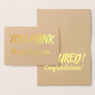 Carte Dorée Tenure Félicitations Gold Foil Brush Vous Pensez