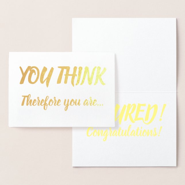 Carte Dorée Tenure Félicitations Gold Foil Brush Vous Pensez (Affichage)