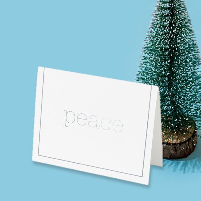 Carte Dorée texte de la machine à écrire de lumière de paix bo (A simple message of peace. Folded card in real foil. )