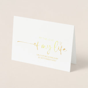 Carte Dorée To My Groom from Bride Wedding Day Love of Life