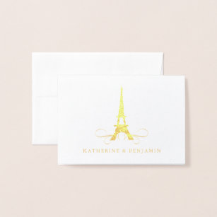 Carte Dorée Tour Eiffel Paris   d'aluminium épousant