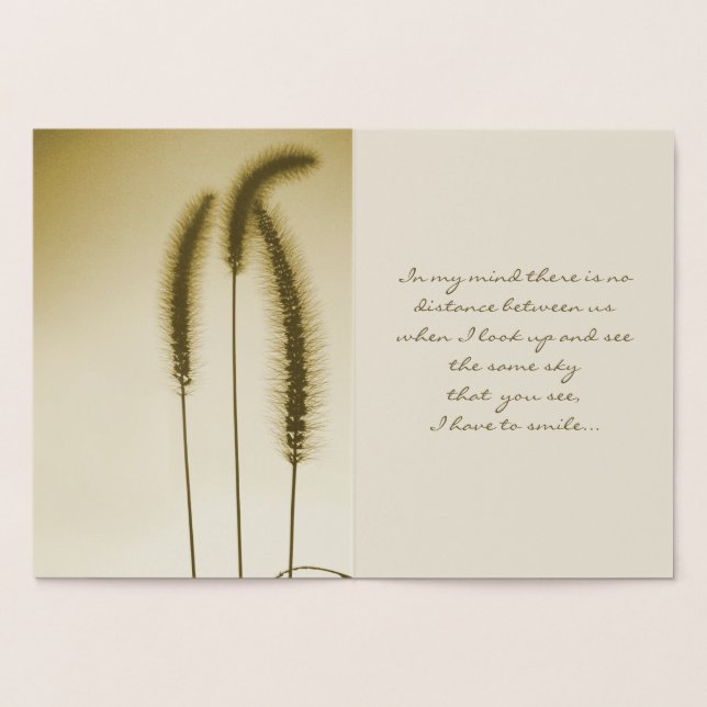 Carte Dorée Trois têtes d'herbe Silhouette Penser de vous or (Intérieur)