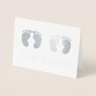Carte Dorée Twins Nouveaux bébés Argent