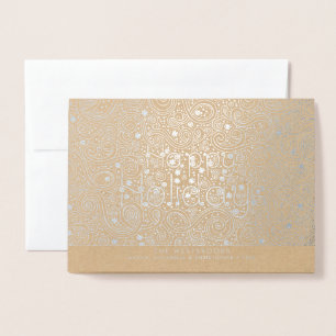 Carte Dorée Typographie moderne Joyeuses fêtes