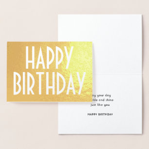 Carte Dorée Typographie Vintage chic Elégant Joyeux Anniversai