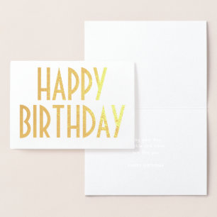 Carte Dorée Typographie Vintage chic Simple Joyeux Anniversair