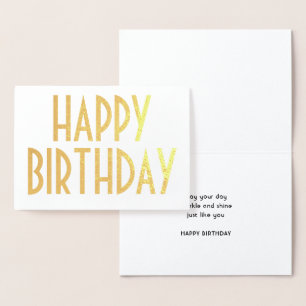 Carte Dorée Typographie Vintage chic Simple Joyeux Anniversair