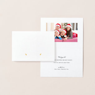 CARTE DORÉE VACANCES JOY NOËL BANNIÈRE ORNAMENTALE DORÉ