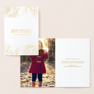 Carte Dorée Vacances Pinecones d'or et Aiguilles de pin