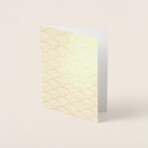 Carte Dorée Vague japonaise rouge