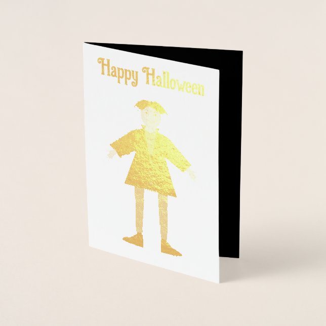 Carte Dorée Vampire Personnalisé Halloween Mignon (Devant)