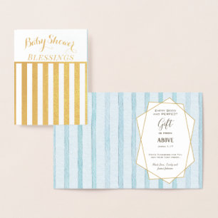 Carte Dorée Véritable huile d'or Baby shower Floral Bénédictio