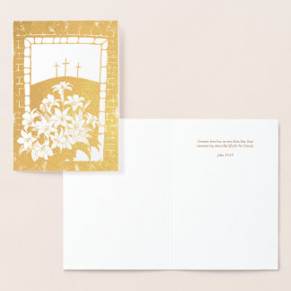 Carte Dorée Vœu de Pâques "Grand Amour" Jean 15:13