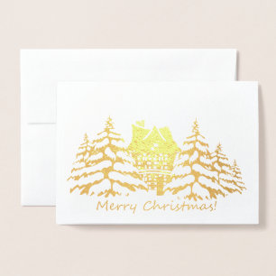 Carte Dorée Vœux de Noël joyeux