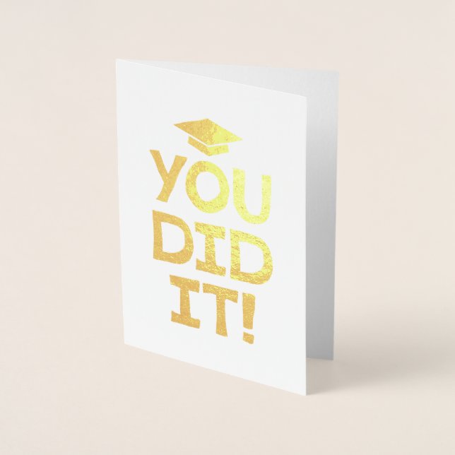 Carte Dorée Vous avez réussi félicitations pour votre diplôme  (Devant)