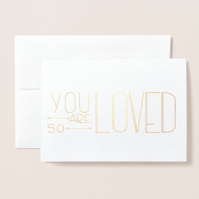 Carte Dorée Vous êtes si aimé Foil Valentine Card (Devant avec enveloppe)