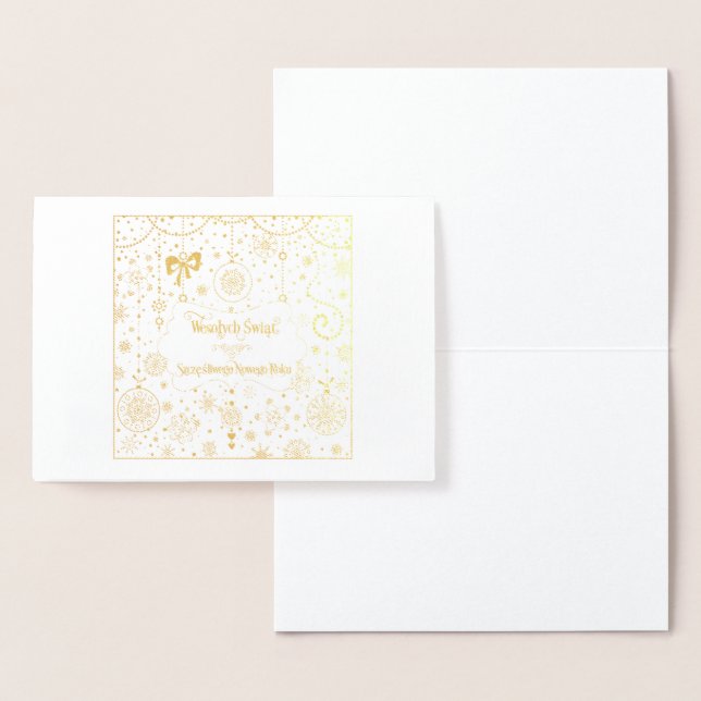 Carte Dorée Wesołych Świąt i Szczęśliwego Nowego Roku (Affichage)