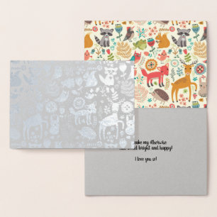 Carte Dorée Whimsical Woodland Créatures Toutes Les Occasions