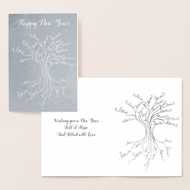 Carte Dorée Wholesome Happy Nouvel An Amour Arbre de vie Artsy (Affichage)
