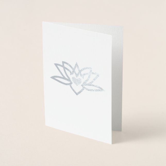 Carte Dorée Yoga Lotus Heart Foil (Devant)