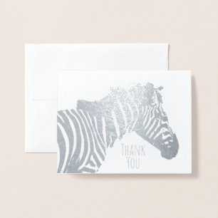 Carte Dorée Zebra Blank Toute Occasion Faune Argent