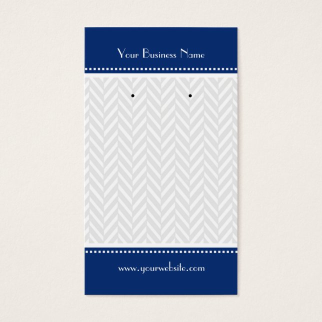 Carte d'oreille bleu blanc gris brun bleu marine (Devant)