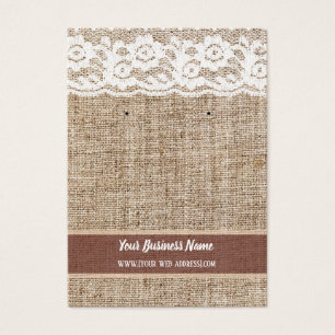 Carte d'oreille personnalisée Burlap Lace