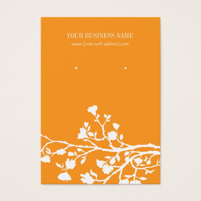 Carte d'oreille personnalisée Fleurs blanches oran (Devant)