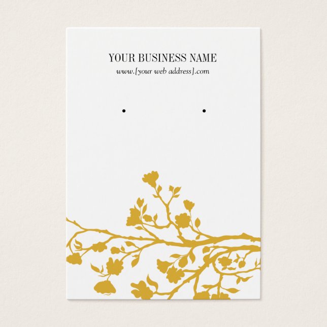Carte d'oreille personnalisée Fleurs blanches roug (Devant)