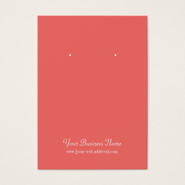 Carte d'oreille personnalisée simple Coral Plain (Devant)
