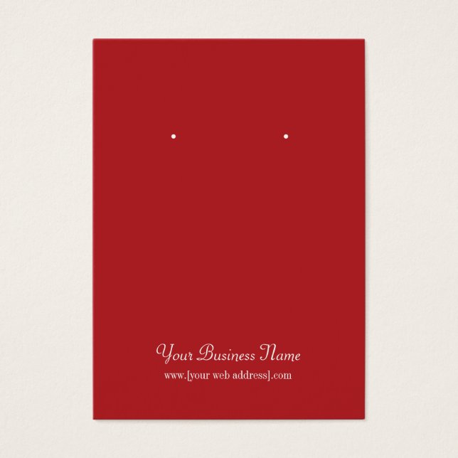 Carte d'oreille personnalisée simple Red Plain (Devant)