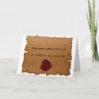 Carte d'origine historique de la Saint-Valentin