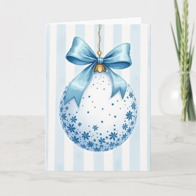Carte d'ornement de Noël Bébé Bleu (Devant)