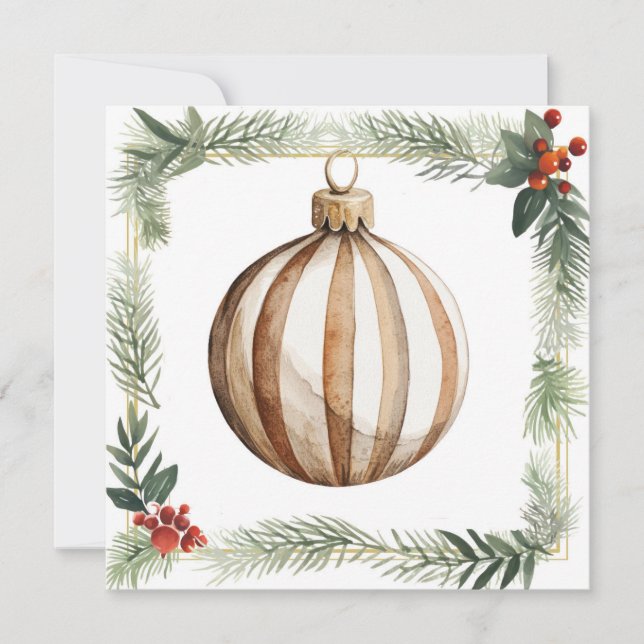 Carte d'ornement de Noël Vintage (Devant)
