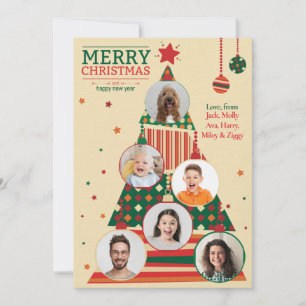 Carte d'ornement de sapin de Noël photo