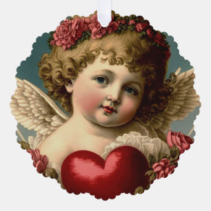 Carte d'ornement en papier Valentine Angel