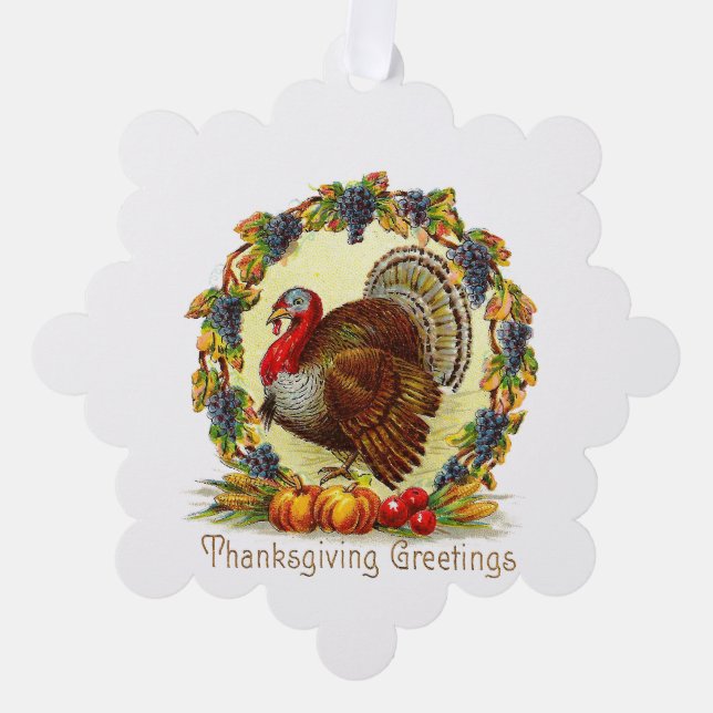 Carte d'ornement papier de Turquie Thanksgiving (Recto)