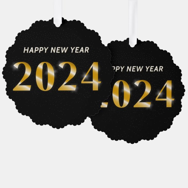 Carte d'ornement papier du Nouvel An (Recto/Verso)