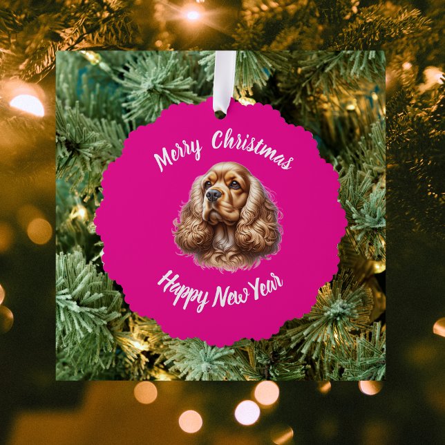 Carte d'ornement simple papier pour animal de comp (Elegant Pet Photo and Text Paper Ornament)
