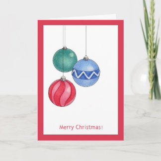 Carte d'ornements de Noël