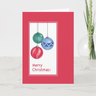 Carte d'ornements de Noël rouge