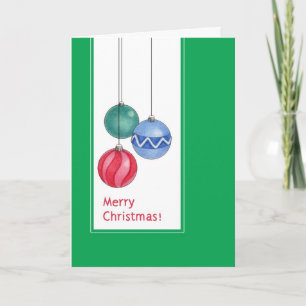 Carte d'ornements de Noël vert