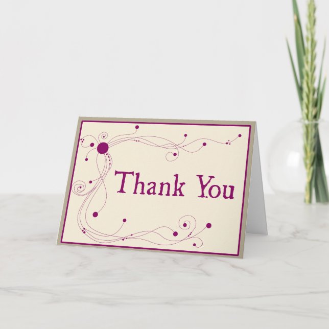 Carte Dots and Swirls - Thank You card (Devant)