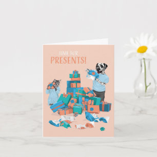 Carte Dotty Chien et Kitty Présente Mountain Anniversair