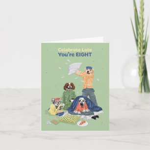 Carte Dotty Dog Age Huit coulepover fête d'anniversaire